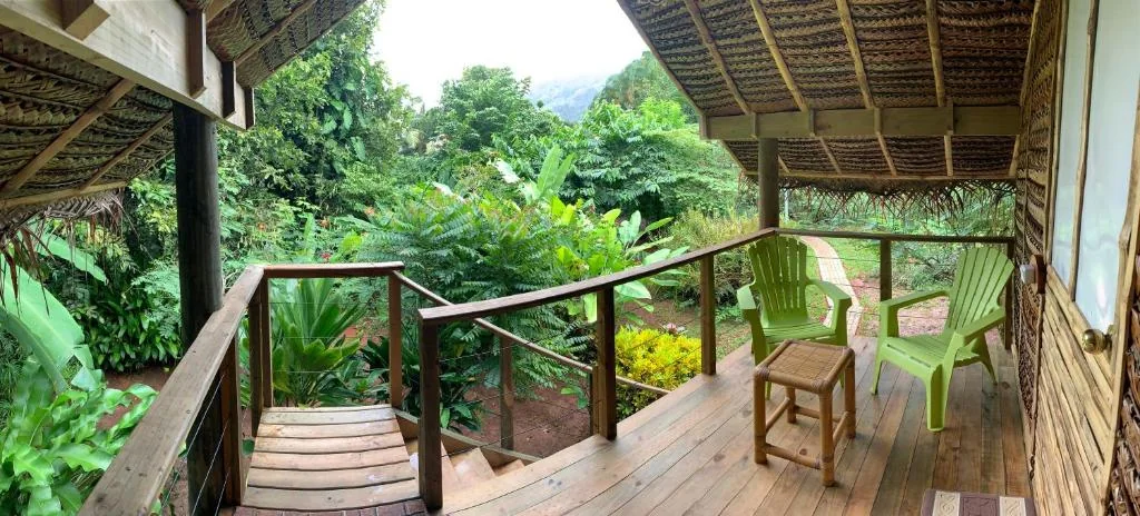 Une terrasse ouverte sur le jardin.